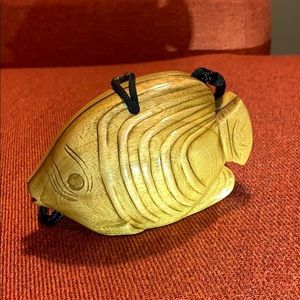 Hand carved wooden fish purse